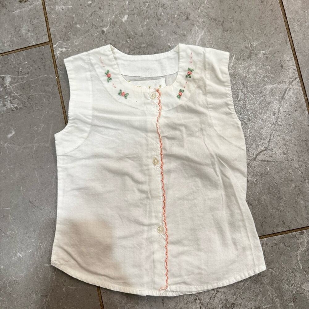 Strasburg White 3mo  diaper shirt with embroidery